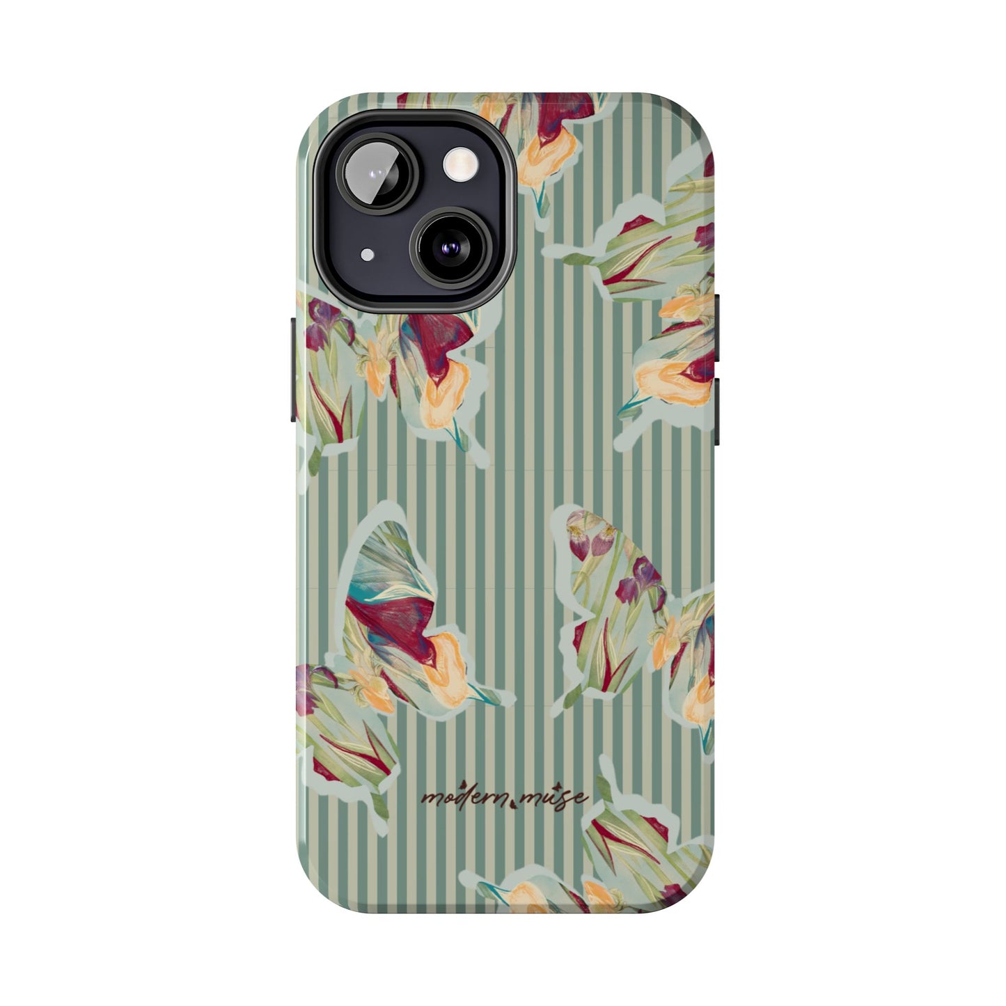Blue Stripe Butterfly Phone Case