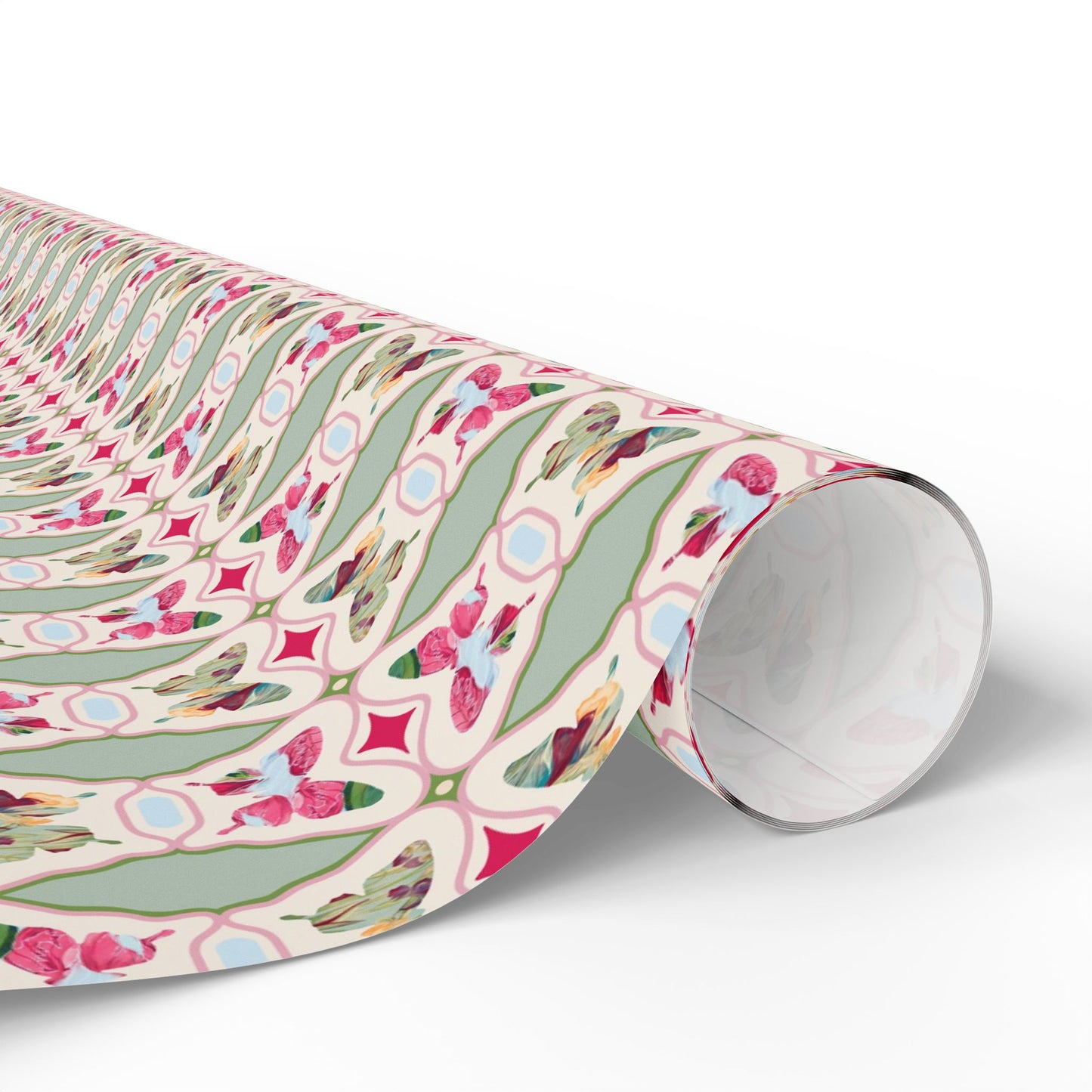 Block Print Butterfly Pattern Wrapping Paper