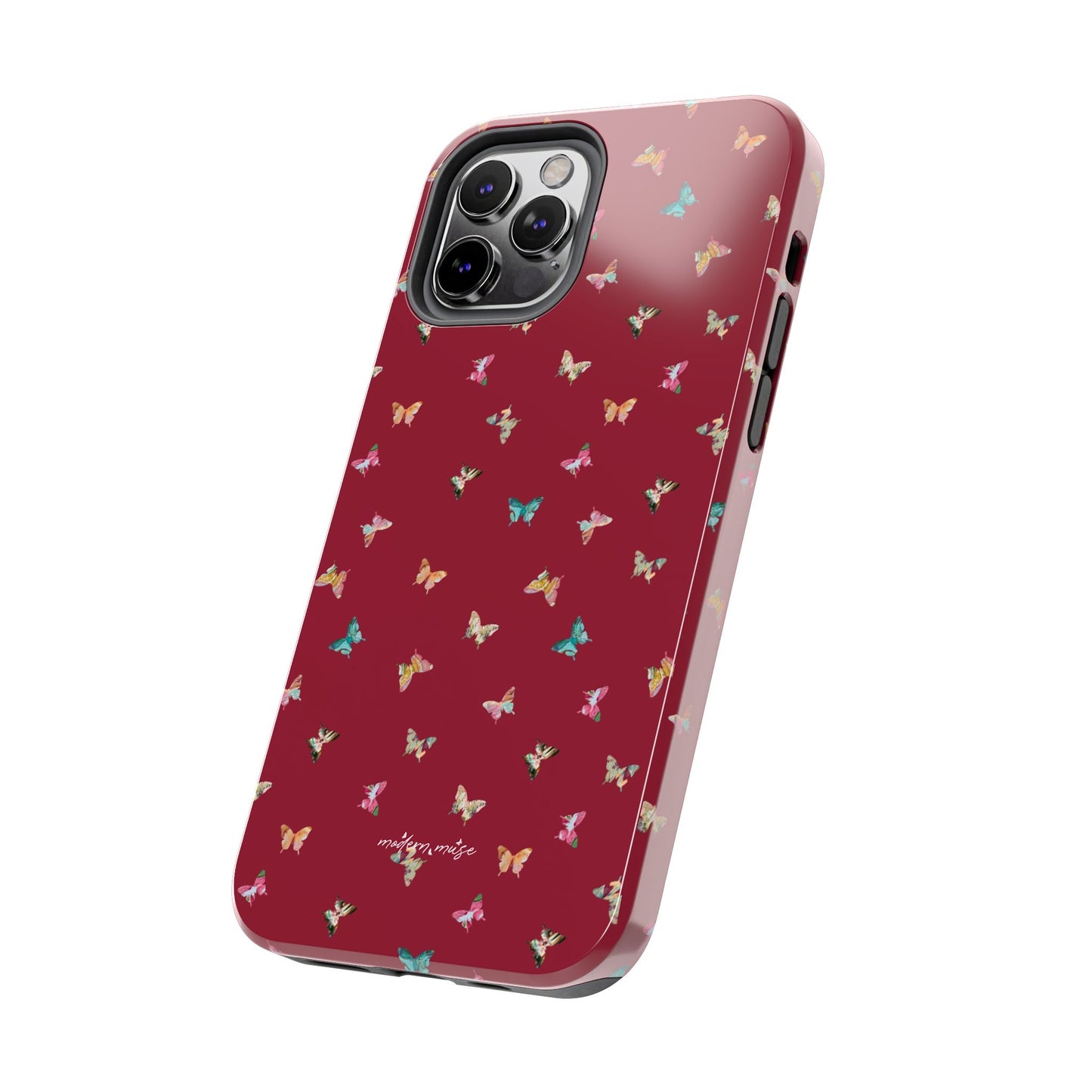 Mini Butterflies Cranberry Phone Case