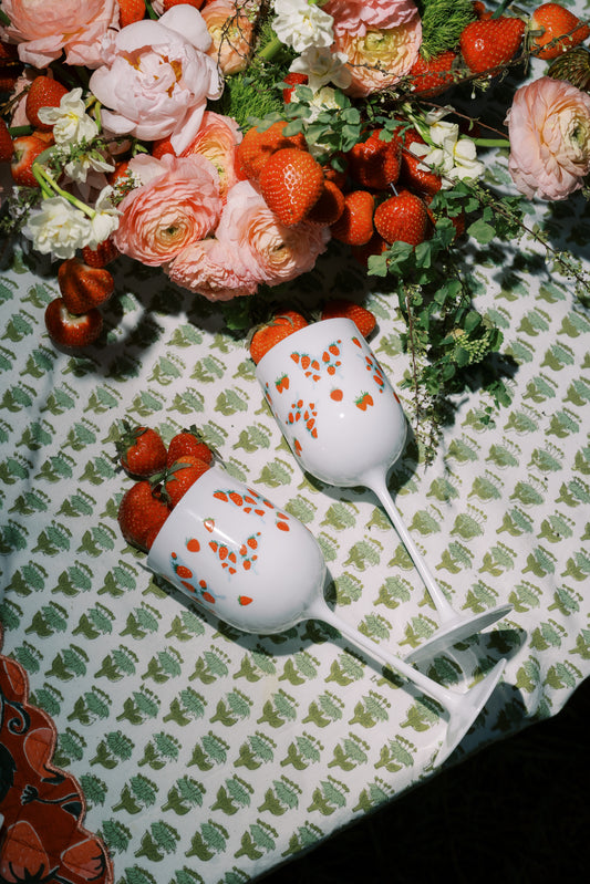 Strawberry Wine Glass