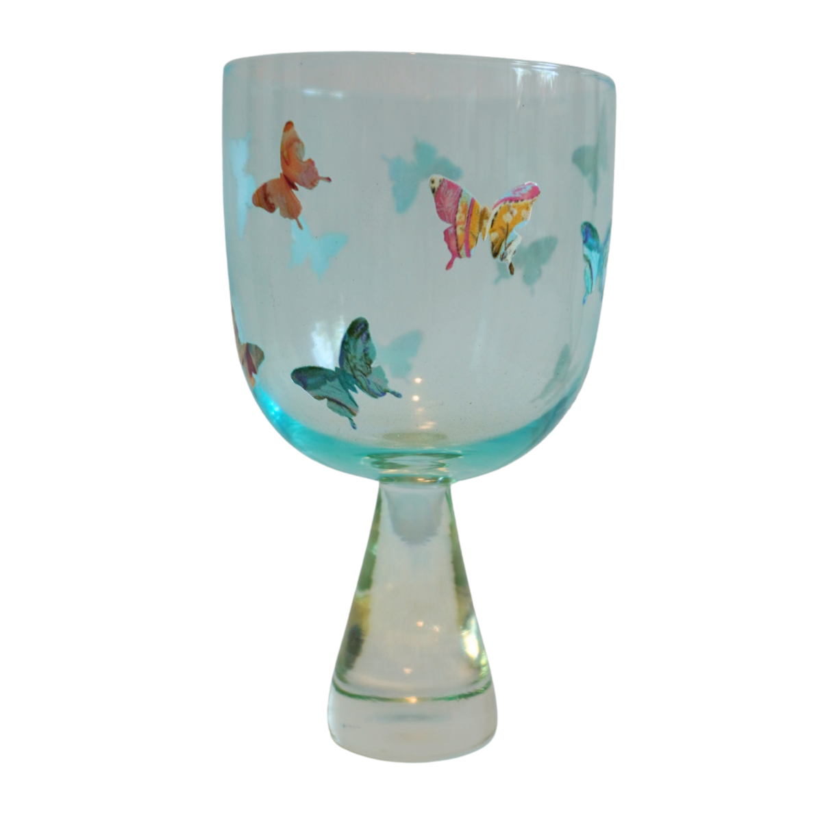 Boozy Butterfly Glass Blue