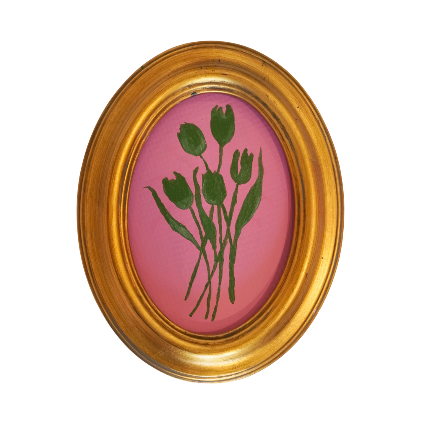 Pink & Green Tulip Silhouette