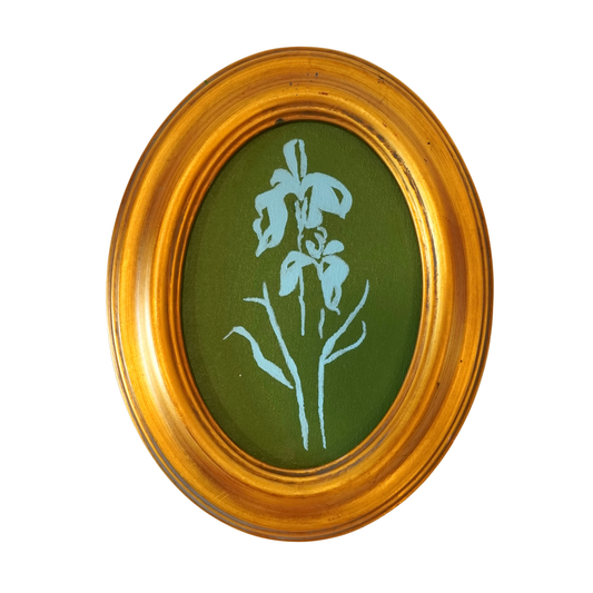 Olive & Aqua Iris Silhouette